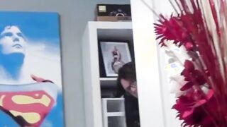 Curvy babe thinks she is recording real porn but it is a trick