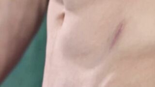 Tattooed twink Sly Conan jerking off and bed humping solo