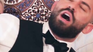 Bearded hunk Bruno Max gets kinky rimming from businessman