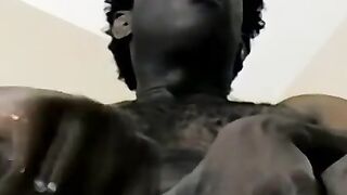 Hung black dude Jay pumps a load of cum out of his huge cock