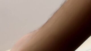 Athletic stud Lex Lane shows his foot and masturbates solo
