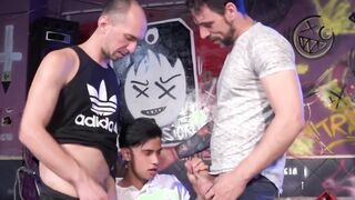 Two mature guys mouth and ass fuck good looking young man Hoe 2
