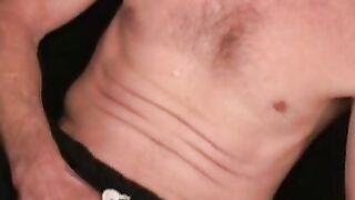 Mature dude strokes huge stiff cock solo mode on his camera