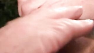 Mature dude strokes huge stiff cock solo mode on his camera