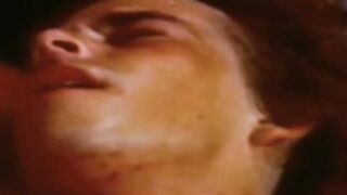 Classic jock masturbating while his ass is impaled raw