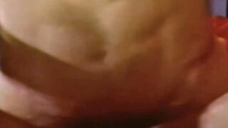 Classic jock masturbating while his ass is impaled raw