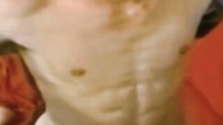 Classic jock masturbating while his ass is impaled raw