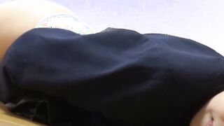 Kinky Japanese hottie rubs pussy on hidden camera solo