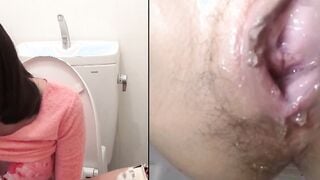 Juicy Japanese pussy filmed peeing in close up style