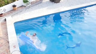 Fat bear with small cock Adam Jones strokes cock outdoor