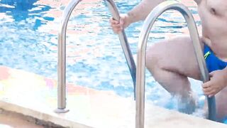 Fat bear with small cock Adam Jones strokes cock outdoor