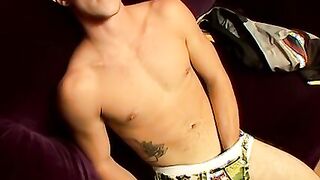 Jock Kelly Cooper stretches tighties with cock wanking