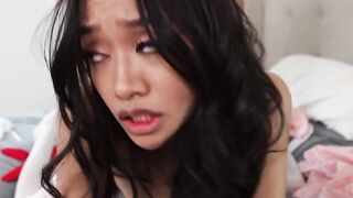 Petite Asian teen fuck by her stepbro in her room