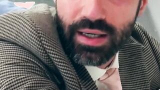 Suited hunk Dani Robles has his tight hairy ass rimmed hard
