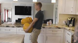 Handsome stud Trevor Ridge jerks off stepbro Justin Matthews in pumpkin