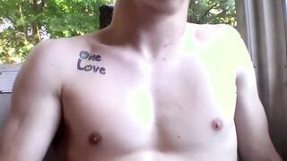 Handsome jock Brian Strowkes solo masturbates and cums
