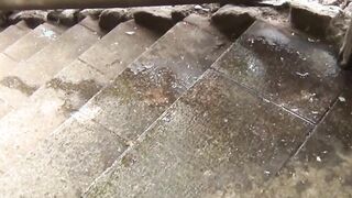 Naughty Japanese voyeur films babes peeing around town