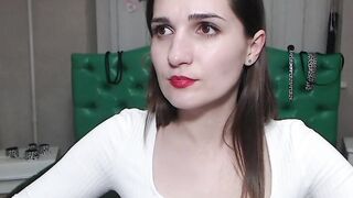 Small tits babe strips to stockings on webcam