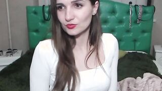 Small tits babe strips to stockings on webcam