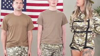 Busty milf is the best trainor for new soldier
