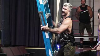 Three muscular hunks pounding raw and sucking in club