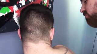 Bearded hunk Teddy Torres anal drilled bareback doggystyle