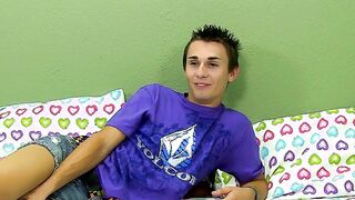 Sexy Jacobey London wanking his big dick after interview