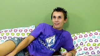Sexy Jacobey London wanking his big dick after interview