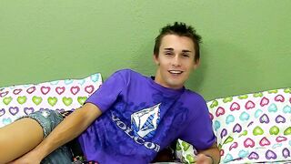 Sexy Jacobey London wanking his big dick after interview