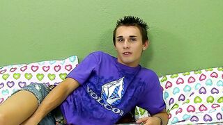 Sexy Jacobey London wanking his big dick after interview