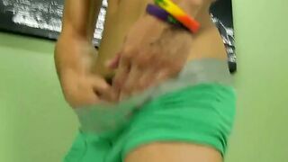Sexy Jacobey London wanking his big dick after interview
