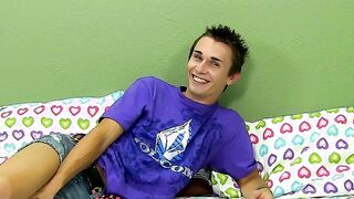 Sexy Jacobey London wanking his big dick after interview