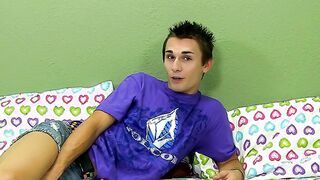 Sexy Jacobey London wanking his big dick after interview