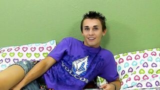 Sexy Jacobey London wanking his big dick after interview