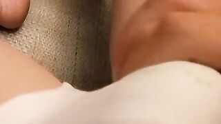 Hung dick rider jerks off over his underwear and cums solo