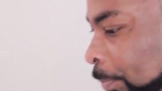 Hairy chest bottom Sean Duran moans during interracial fuck