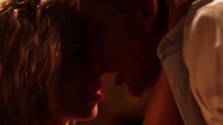 Hot sensual blonde sucking big dick before riding it hard