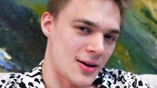 Handsome Russian hottie Time Deen masturbates solo on cam