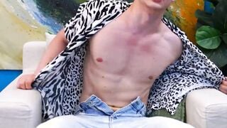 Handsome Russian hottie Time Deen masturbates solo on cam