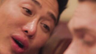 Asian gay action star anal fucks man from set