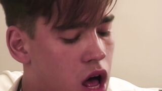 Young gays jerk off and cum in the sauna