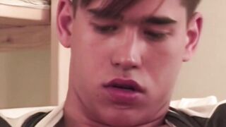Young gays jerk off and cum in the sauna