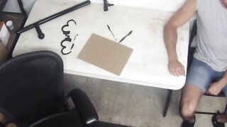 Hot suspect strip searched and disciplined with raw cock