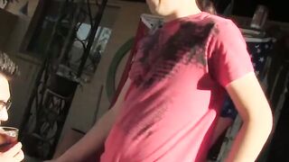 Twinks cums as his tight asshole is raw banged missionary