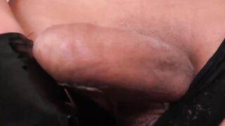 Busty tranny orgasms after fucking her man hard