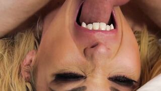 Seductive stockings shemale Aubrey Kate face fucked hard