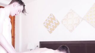 Big dick Noah Pierce pounds horny twink doggystyle bareback