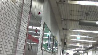 Japanese ladies taped pissing in public bathroom