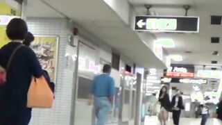 Japanese ladies taped pissing in public bathroom