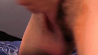 Naughty young gay massage his testicles and bangs toy pussy